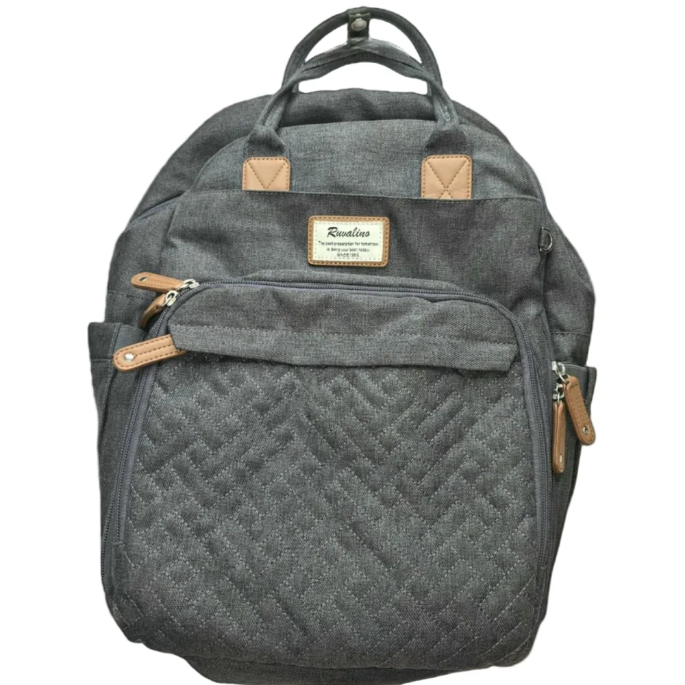 Women's Ruvalino Baby Bag One Size Gray Brown Diaper Backpack